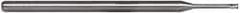 Accupro - 0.055", 0.082" LOC, 1/8" Shank Diam, 2-1/2" OAL, 3 Flute, Solid Carbide Square End Mill - Single End, Uncoated, Spiral Flute, 30° Helix, Centercutting, Series Miniature - Benchmark Tooling