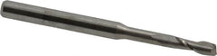 Accupro - 3/32", 9/32" LOC, 1/8" Shank Diam, 1-1/2" OAL, 2 Flute, Solid Carbide Square End Mill - Single End, Uncoated, Spiral Flute, 30° Helix, Centercutting, Right Hand Cut, Right Hand Flute - Benchmark Tooling