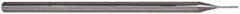 Accupro - 0.02", 0.1" LOC, 1/8" Shank Diam, 2-1/2" OAL, 3 Flute, Solid Carbide Square End Mill - Single End, Uncoated, Spiral Flute, 30° Helix, Centercutting, Series Miniature - Benchmark Tooling