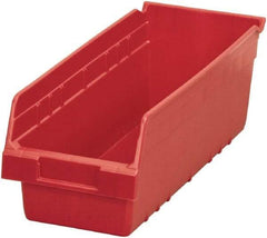 Akro-Mils - 17-7/8" Deep, Red Polymer Hopper Shelf Bin - 6" High x 6-5/8" Wide x 17-7/8" Long - Benchmark Tooling