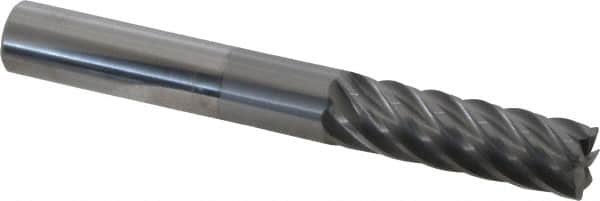 Accupro - 1/2", 7 Flute, Single End, Solid Carbide, 0.02" Corner Radius End Mill - 4" OAL, 37° Helix, Right Hand Flute, 1-5/8" LOC, Right Hand Cut - Benchmark Tooling