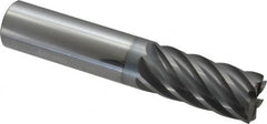 Accupro - 3/4", 7 Flute, Single End, Solid Carbide, 0.03" Corner Radius End Mill - 4" OAL, 37° Helix, Right Hand Flute, 1-5/8" LOC, Right Hand Cut - Benchmark Tooling