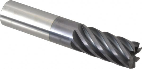 Accupro - 3/4", 7 Flute, Single End, Solid Carbide, 0.03" Corner Radius End Mill - 4" OAL, 37° Helix, Right Hand Flute, 1-5/8" LOC, Right Hand Cut - Benchmark Tooling