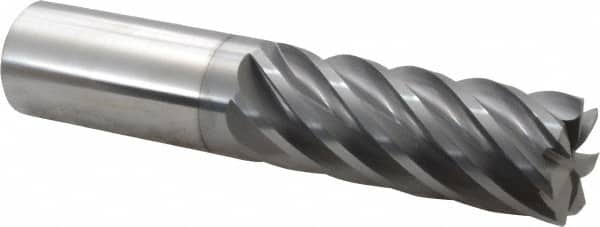 Accupro - 1", 7 Flute, Single End, Solid Carbide, 0.03" Corner Radius End Mill - 5" OAL, 37° Helix, Right Hand Flute, 2-5/8" LOC, Right Hand Cut - Benchmark Tooling