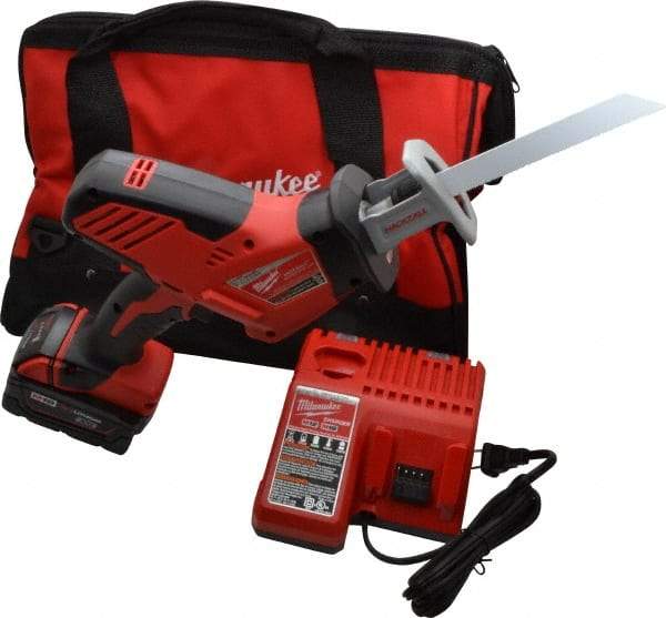 Milwaukee Tool - 18V, 0 to 3,000 SPM, Cordless Reciprocating Saw - 3/4" Stroke Length, 13" Saw Length, 1 Lithium-Ion Battery Included - Benchmark Tooling