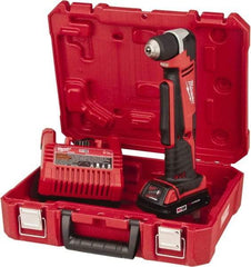 Milwaukee Tool - 18 Volt 3/8" Chuck Right Angle Handle Cordless Drill - 0-1500 RPM, Keyless Chuck, Reversible, 1 Lithium-Ion Battery Included - Benchmark Tooling