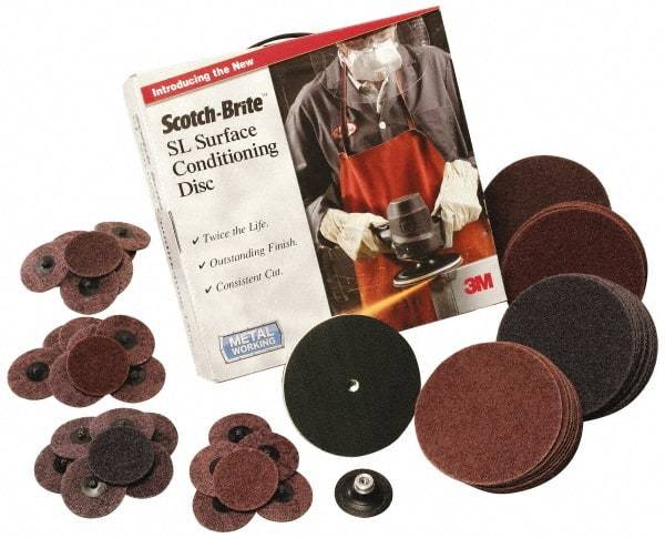 3M - 7" Diam, Aluminum Oxide Hook & Loop Disc - Coarse Grade, Nonwoven, Series SL-DH - Benchmark Tooling