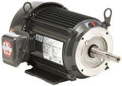 US Motors - 1/3 hp, TEFC Enclosure, No Thermal Protection, 3,500 RPM, 208-230/460 Volt, 60 Hz, Three Phase Standard Efficient Motor - Size 56 Frame, C-Face Mount, 1 Speed, Ball Bearings, 1.5-1.4/0.7 Full Load Amps, F Class Insulation, Reversible - Benchmark Tooling