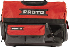 Proto - 10 Pocket Gray & Red Polyester Tool Bag - 20" Wide x 11" Deep x 15" High - Benchmark Tooling