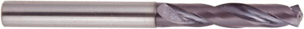 National Twist Drill - 5.7mm 140° Solid Carbide Jobber Drill - AlTiN Finish, Right Hand Cut, Spiral Flute, Straight Shank, 66mm OAL - Benchmark Tooling