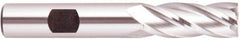 Regal Cutting Tools - 41/64", 1-5/8" LOC, 5/8" Shank Diam, 3-3/4" OAL, 4 Flute, High Speed Steel Square End Mill - Single End, Uncoated, Spiral Flute, Right Hand Cut, Right Hand Flute - Benchmark Tooling