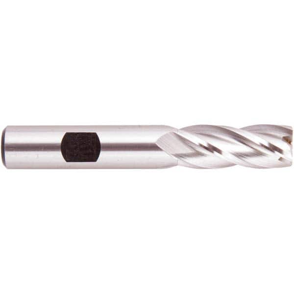 Regal Cutting Tools - 9/16" Diam, 1-3/8" Length of Cut, 1/2" Shank Diam, 3-3/8" OAL, 4 Flute High Speed Steel Square End Mill - Exact Industrial Supply