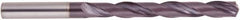 National Twist Drill - 7.7mm, 140° Point, Spiral Flute, Solid Carbide Taper Length Drill Bit - AlTiN Finish, 76mm Flute Length, 114mm OAL - Benchmark Tooling