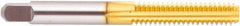 Regal Cutting Tools - 7/16-14 UNC 3B 4 Flute TiN Finish High Speed Steel Straight Flute Standard Hand Tap - Bottoming, Right Hand Thread, 3-5/32" OAL, 1-7/16" Thread Length, H3 Limit, Oversize - Benchmark Tooling