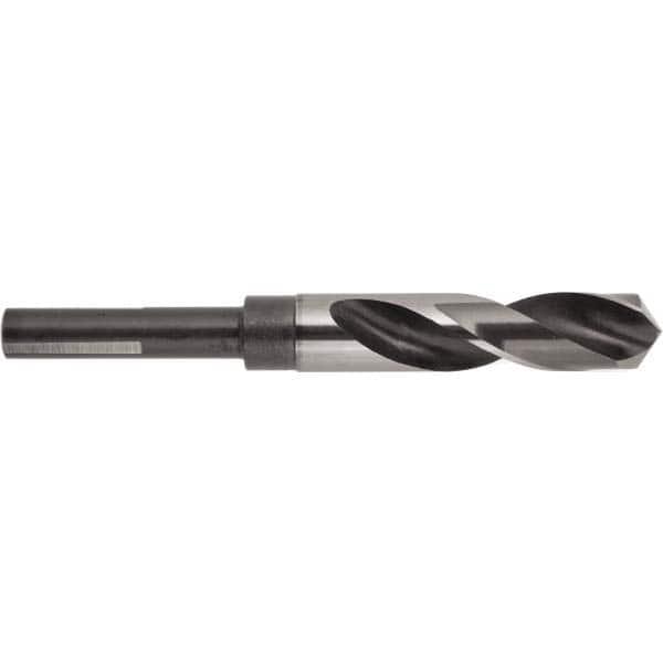 National Twist Drill - 19/32" Drill, 118° Point, High Speed Steel Silver Deming & Reduced Shank Drill Bit - Benchmark Tooling