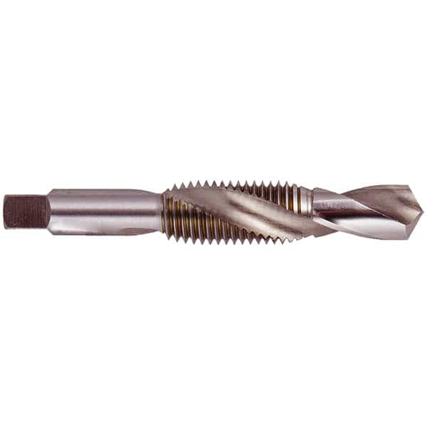 Regal Cutting Tools - 1/16-27 NPTF, 2-13/16" OAL, 0.242" Drill Diam x 11/16" Drill Length, Combination Drill & Tap - 4 Flutes, 11/16" Thread Length, High Speed Steel, Bright Finish - Benchmark Tooling