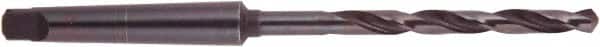 National Twist Drill - 1-23/32", 5MT 118° Point High Speed Steel Taper Shank Drill Bit - Oxide Finish, 10-1/8" Flute Length, 17-1/8" OAL, Spiral Flute, Series 200 - Benchmark Tooling