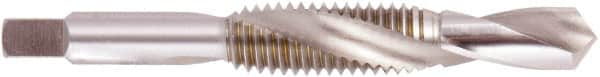 Regal Cutting Tools - 3/8-16 UNC, H3, 3-3/8" OAL, 0.3225" Drill Diam x 13/16" Drill Length, Combination Drill & Tap - 2 Flutes, 1-1/16" Thread Length, High Speed Steel, Bright Finish - Benchmark Tooling