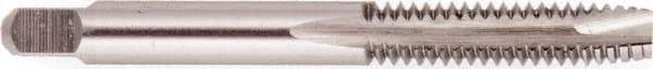 Regal Cutting Tools - #0-80 UNF, 2 Flute, Bright Finish, High Speed Steel Spiral Point Tap - Bottoming Chamfer, Right Hand Thread, 1-5/8" OAL, 5/16" Thread Length, 0.141" Shank Diam, 3B Class of Fit - Exact Industrial Supply