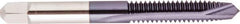 Regal Cutting Tools - #8-36 UNF, 2 Flute, AlTiN Finish, High Speed Steel Spiral Point Tap - Plug Chamfer, Right Hand Thread, 2-1/8" OAL, 3/4" Thread Length, 0.168" Shank Diam, 2B/3B Class of Fit - Exact Industrial Supply