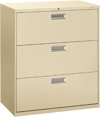 Hon - 36" Wide x 40.88" High x 19-1/4" Deep, 3 Drawer Lateral File - Steel, Putty - Benchmark Tooling