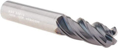 SGS - 1/2", 4 Flute, Single End, Solid Carbide, 1/8" Corner Radius End Mill - 3-1/4" OAL, Right Hand Flute, 1-1/4" LOC, Right Hand Cut - Benchmark Tooling