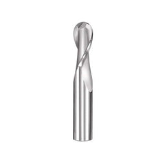 Ball End Mill: 0.375″ Dia, 1″ LOC, 2 Flute, Solid Carbide 2-1/2″ OAL, 3/8″ Shank Dia, 30 ° Helix, Diamond Coated, Single End, Series 03B