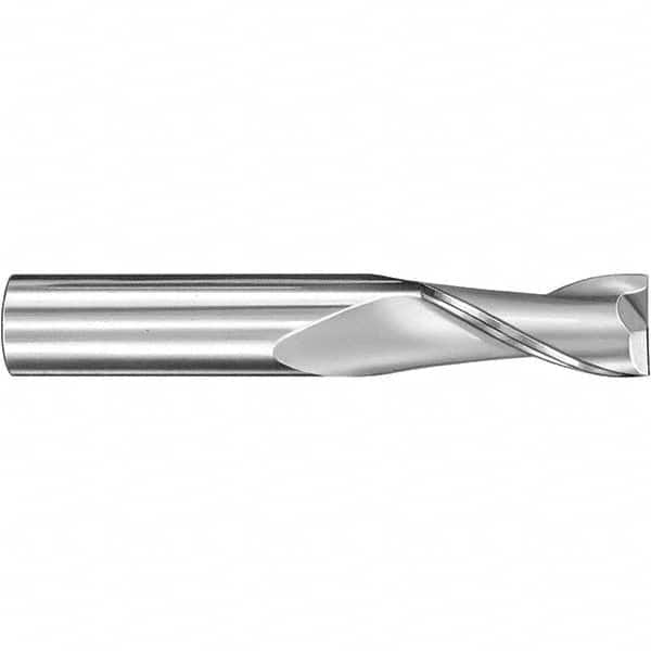 SGS - 1/2", 1" LOC, 1/2" Shank Diam, 3" OAL, 2 Flute, Solid Carbide Square End Mill - Exact Industrial Supply