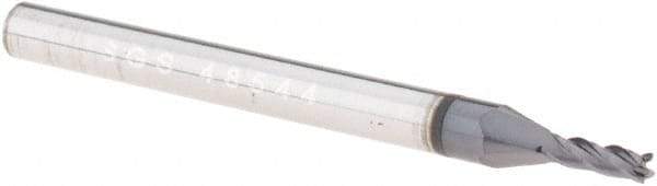 SGS - 1.5mm, 4.5mm LOC, 3mm Shank Diam, 38mm OAL, 4 Flute, Solid Carbide Square End Mill - Single End, AlTiN Finish, Spiral Flute, 30° Helix, Centercutting, Right Hand Cut, Right Hand Flute, Series 1M - Benchmark Tooling