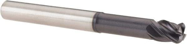 SGS - 8mm, 4 Flute, Single End, Solid Carbide, 2mm Corner Radius End Mill - 75mm OAL, Right Hand Flute, 10mm LOC, Right Hand Cut, 32mm Extended Reach - Benchmark Tooling