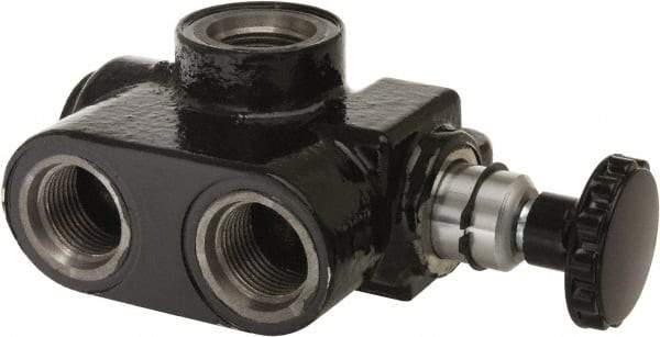 Parker - 20 GPM 5/8 Inlet Cast Iron Hydraulic Control Valve - 7/8-14 Thread, 3,000 psi, 3.31" Wide x 5.79" Long - Benchmark Tooling