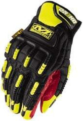 Mechanix Wear - Size XL (11) Synthetic Leather/Spandex/Lycra/TPR General Protection Work Gloves - For Mechanic's & Lifting, Uncoated, Hook & Loop Cuff, Full Fingered, Yellow, Paired - Benchmark Tooling