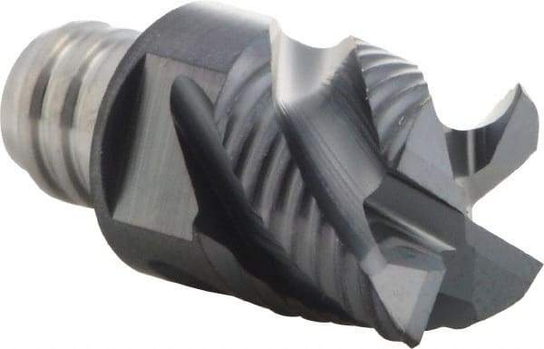 Iscar - MM ERS Grade IC908 Carbide End Milling Tip Insert - TiAlN Finish, 4 Flutes, 12.7mm Cutting Diam, 9.5mm Depth of Cut, 16.5mm Extension, 45° Helix - Benchmark Tooling