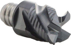 Iscar - MM ERS Grade IC908 Carbide End Milling Tip Insert - TiAlN Finish, 4 Flutes, 12.7mm Cutting Diam, 9.5mm Depth of Cut, 16.5mm Extension, 45° Helix - Benchmark Tooling