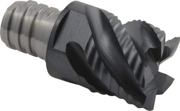 Iscar - MM ERS Grade IC908 Carbide End Milling Tip Insert - TiAlN Finish, 5 Flutes, 5/8" Cutting Diam, 0.47" Depth of Cut, 0.8" Extension, 45° Helix - Benchmark Tooling