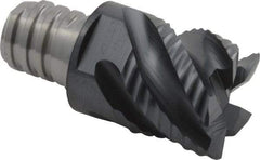 Iscar - MM ERS Grade IC908 Carbide End Milling Tip Insert - TiAlN Finish, 5 Flutes, 5/8" Cutting Diam, 0.47" Depth of Cut, 0.8" Extension, 45° Helix - Benchmark Tooling