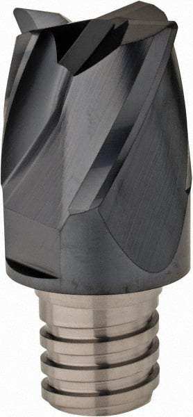 Iscar - MM EC Grade IC908 Carbide End Milling Tip Insert - TiAlN Finish, 4 Flutes, 3/4" Cutting Diam, 0.62" Depth of Cut, 1" Extension, 0.03" Cnr Rad, 30° Helix - Benchmark Tooling