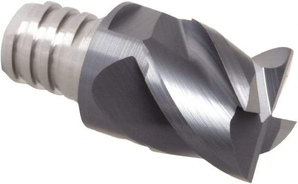 Iscar - MM EC Grade IC908 Carbide End Milling Tip Insert - TiAlN/TiN Finish, 4 Flutes, 5/8" Cutting Diam, 0.47" Depth of Cut, 0.81" Extension - Benchmark Tooling