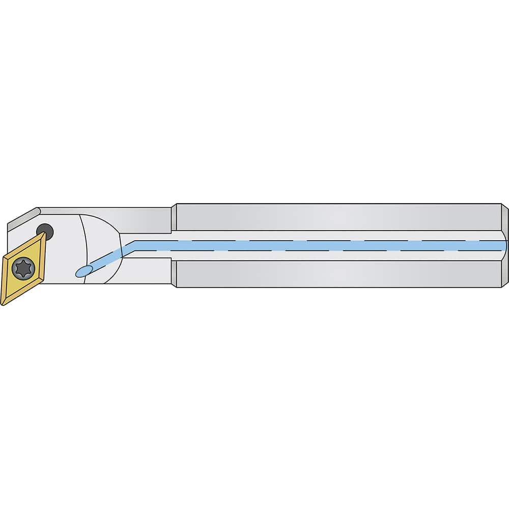 Micro 100 - 0.605" Min Bore, Right Hand A08K SDUCR 2 Indexable Boring Bar - Exact Industrial Supply