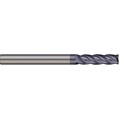 Corner Radius End Mill: 3/16″ Dia, 3/4″ LOC, 0.01″ Radius, 4 Flutes, Solid Carbide 2-1/2″ OAL, 3/16″ Shank Dia, 38 ° Helix, AlTiN Coated, Corner Radius End, Centercutting