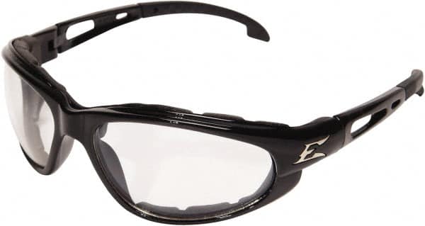 Edge Eyewear - Clear Lenses, Framed Safety Glasses - Anti-Fog, Scratch Resistant, Black Nylon Frame, Size Universal, Wrap Around - Benchmark Tooling
