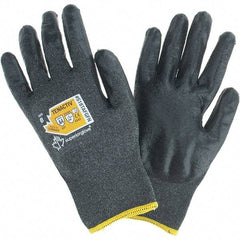 Value Collection - Size M, ANSI Cut Lvl A4, Puncture Lvl 4, Abrasion Lvl 4, Cut & Puncture Resistant Gloves - Palm Coated, Black - Benchmark Tooling