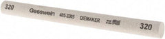 Made in USA - 320 Grit Aluminum Oxide Round Polishing Stone - Coarse/Medium Grade, 1/2" Wide x 6" Long x 1/2" Thick - Benchmark Tooling