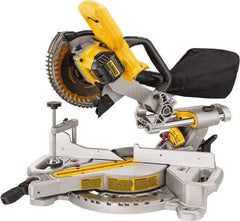 DeWALT - 4 Amp, 20 Volt, 3,750 RPM, 48° Left Single Bevel Sliding Miter Saw - 5/8" Arbor, 7-1/4" Blade Diam - Benchmark Tooling