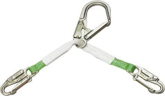 Miller - 2.92' Long, 310 Lb Capacity, 1 Leg Locking Snap Hook Harness Positioning/Restraint Lanyard - 1-1/2" Diam, Polyester Webbing, Locking Snap Hook Anchorage Connection - Benchmark Tooling