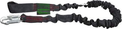Miller - 6' Long, 310 Lb Capacity, 1 Leg Locking Snap Hook Harness Shock Absorbing Lanyard - 1-1/2" Diam, Kevlar Webbing, Locking Rebar Hook Anchorage Connection, Safe for Arc Flash Work - Benchmark Tooling