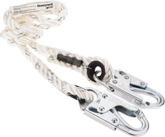 Miller - 6' Long, 310 Lb Capacity, 1 Leg Locking Snap Hook Harness Positioning/Restraint Lanyard - 1-1/2" Diam, Filament Nylon Rope, Locking Snap Hook Anchorage Connection - Benchmark Tooling