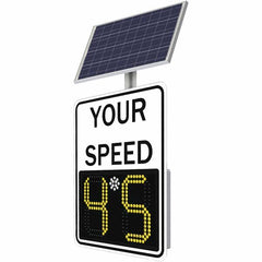 TrafficLogix - "Your Speed", 23" Wide x 29" High, Aluminum Speed Limit Signs - Black on White, High Intensity Reflectivity, Rectangle, Post Mount - Benchmark Tooling