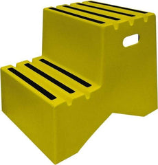 Diversified Plastics - 19-1/2" High x 18-1/8" Wide x 24-1/2" Deep, Yellow Step Stool - 500 Lb Capacity - Benchmark Tooling