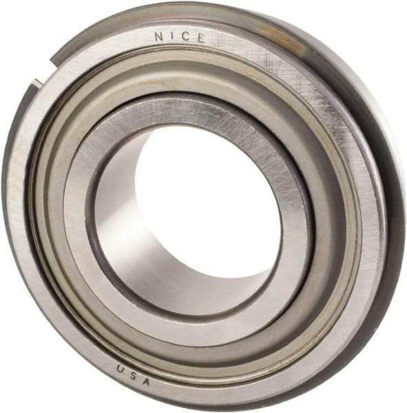 Nice - 1" Bore Diam, 2" OD, Double Seal Precision Ground Radial Ball Bearing - 5/8" Wide, 1 Row, Round Bore, 1,350 Lb Static Capacity, 2,970 Lb Dynamic Capacity - Benchmark Tooling